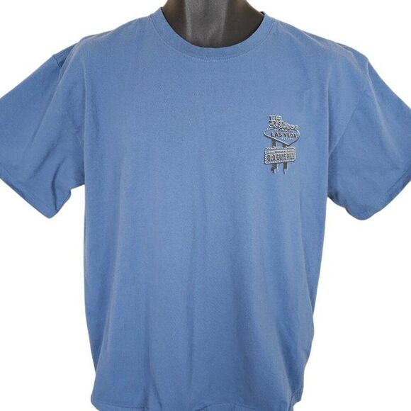 Vintage Old Guys Rule T Shirt Mens Size Large Blue Y2K Las Vegas Destination - Picture 2 of 6